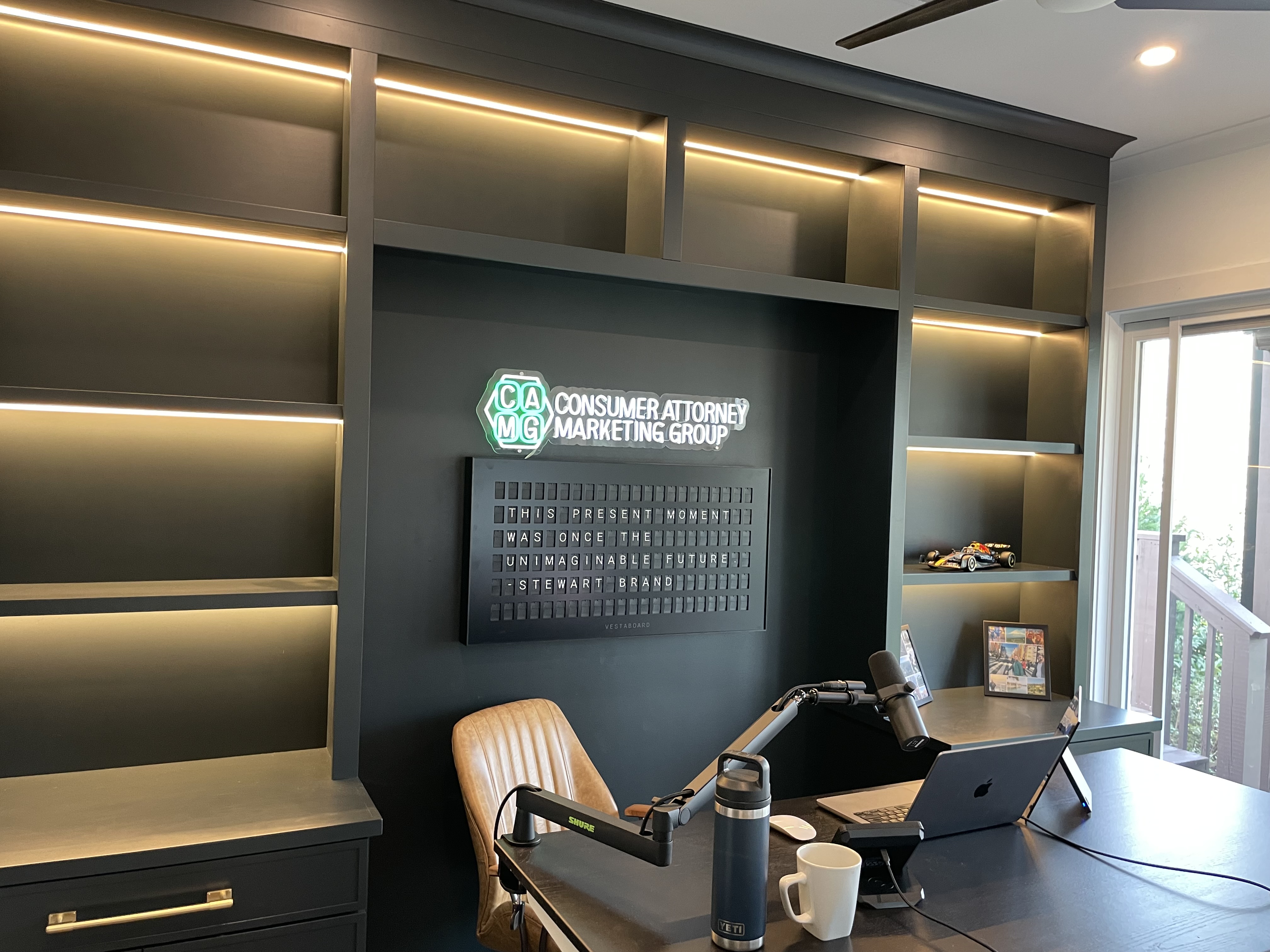 Commercial office LED strip lighting installation